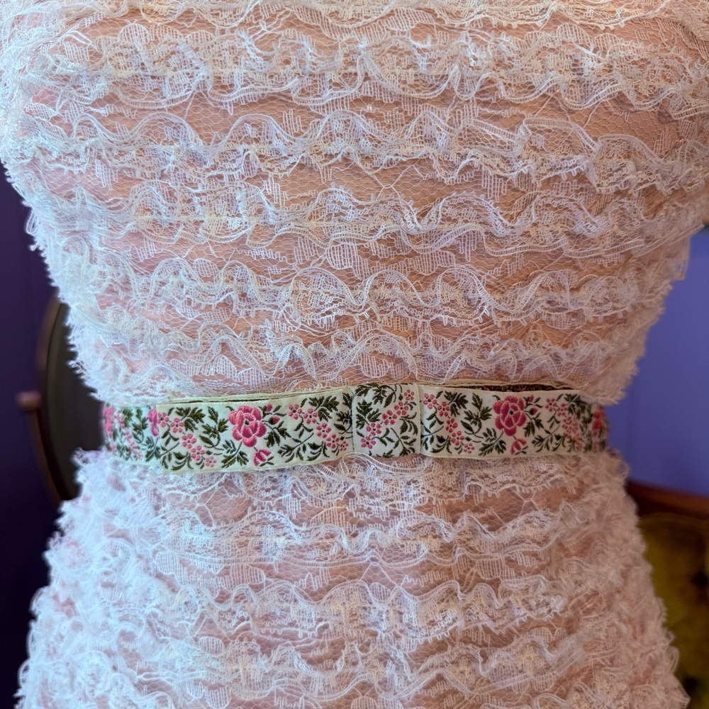 Vintage 50s/60s Pink Lace Ruffle Babydoll Dress - Picture 3 of 9